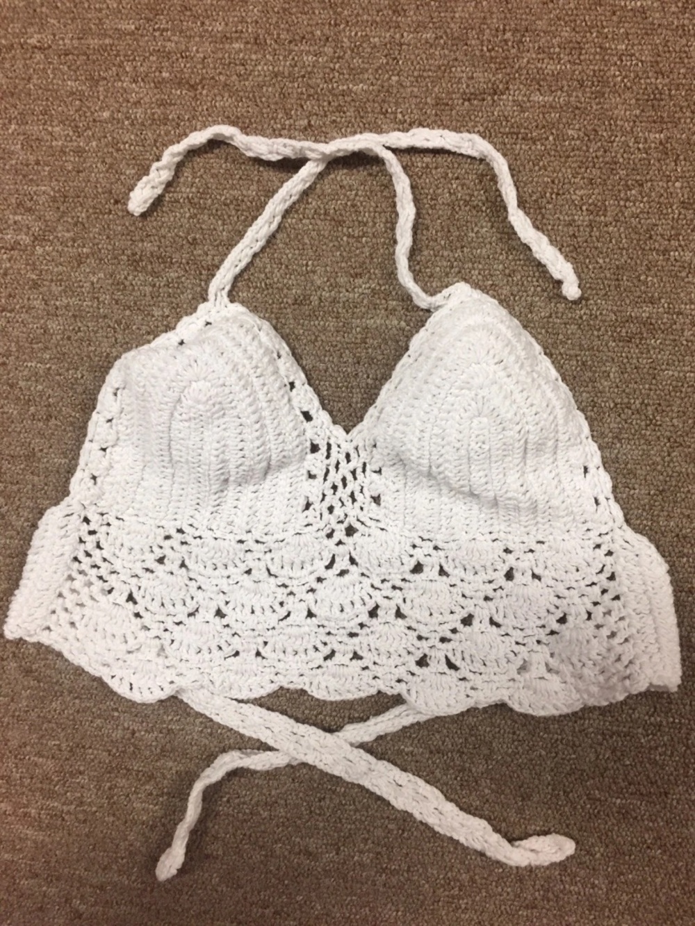 Women's crochet white top